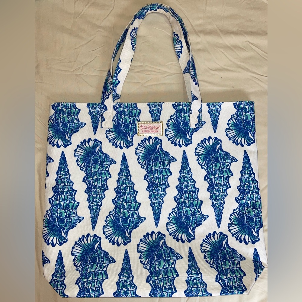 Lilly Pulitzer Estée Lauder Blue Seashell Tote Bag